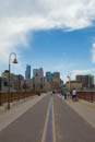 A walk across the Stone Arch Bridge connecting Minneapolis and St Paul across the Mississippi.